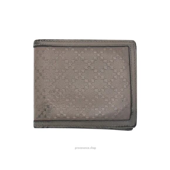 🔴 Gucci Bifold Wallet - Grey Diamante Leather - Picture 2 of 9